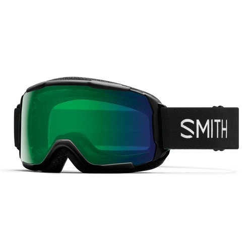 Vist Large View of Product Image Which is New Smith Grom 2026 Youth Snow Goggles- Black/ChromaPop Everyday Green Mirror Lens