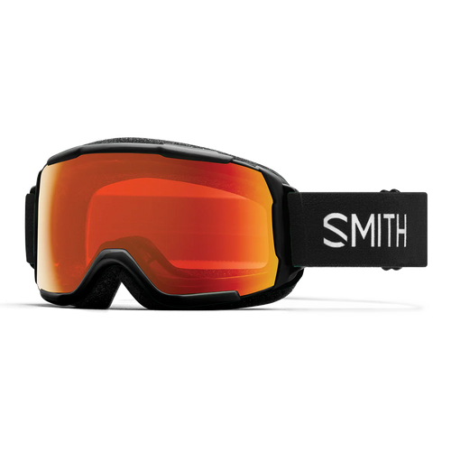 Vist Large View of Product Image Which is New Smith Grom 2026 Youth Snow Goggles- Black/ChromaPop Everyday Red Mirror Lens