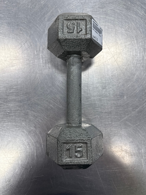 Vist Large View of Product Image Which is Used Hex Dumbbell (Each) 15 lb
