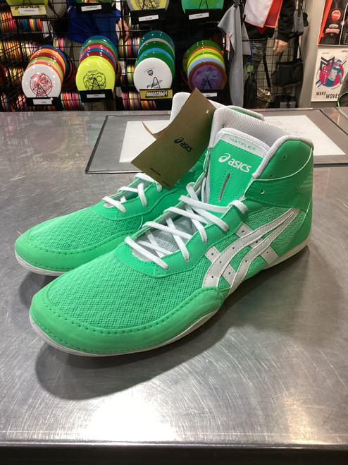 Vist Large View of Product Image Which is Used Asics Wrestling Shoes Green Senior 12