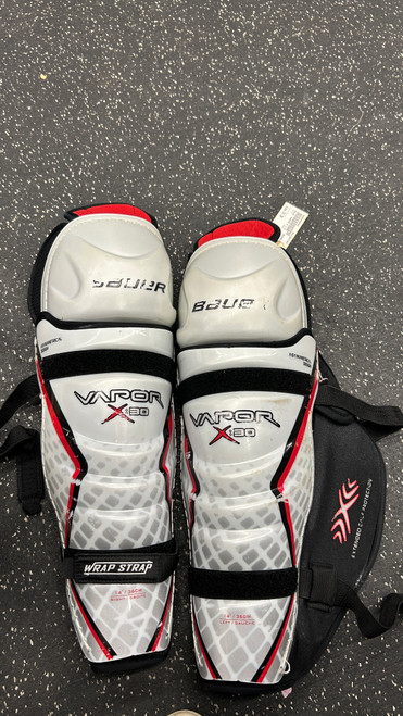 Vist Large View of Product Image Which is Used Bauer VAPOR X 3.0 Senior Shin Guards White 14"