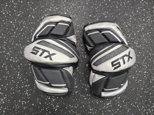 Vist Large View of Product Image Which is STX SHADOW Lacrosse Arm Pads/Guards Black LG