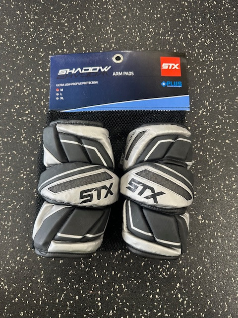 Vist Large View of Product Image Which is New STX SHADOW Lacrosse Arm Pads/Guards Black MD