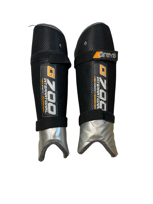 Vist Large View of Product Image Which is Used GRAYS Lacrosse Shin Guards Black Junior