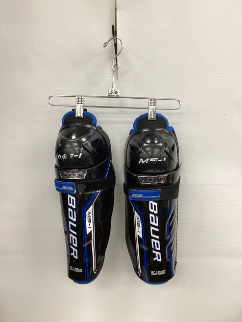 Vist Large View of Product Image Which is Used Bauer MS-1 Junior Shin Guards Black 12"