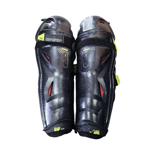 Vist Large View of Product Image Which is Used Bauer VAPOR X-LTX PRO+ Junior Shin Guards Black 12"