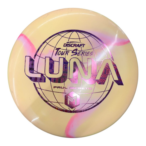 Vist Large View of Product Image Which is Used Discraft TOUR SERIES LUNA Disc Golf Putter Yellow