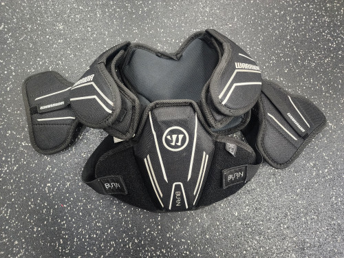 Vist Large View of Product Image Which is Used Warrior BURN NEXT Lacrosse Shoulder Pads Black XL