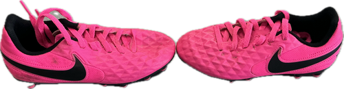 Vist Large View of Product Image Which is Used Nike Soccer Cleats Black And Pink Youth 12.0