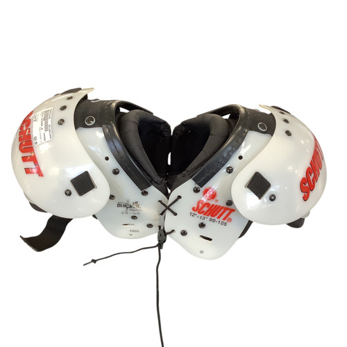 Vist Large View of Product Image Which is Used Schutt BLOCKER JR FB Shoulder Pads White SM