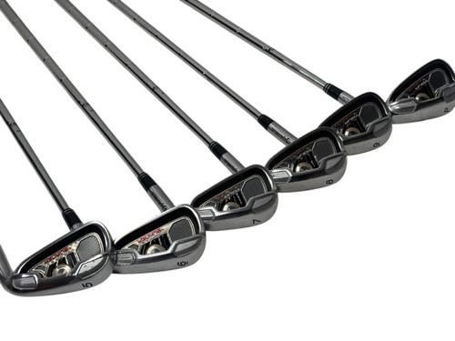 Vist Large View of Product Image Which is Used Taylormade BURNER TOUR Mens Golf Iron Set RH 5I-PW w/ Dynamic Gold SL S300 Shafts +3/4"