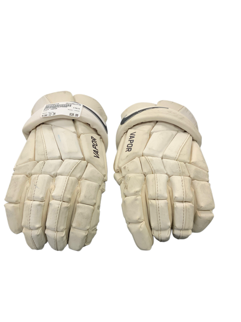 Vist Large View of Product Image Which is Used Nike VAPOR Lacrosse Gloves Mens White 13"