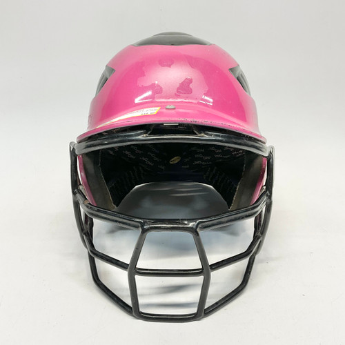 Vist Large View of Product Image Which is Used Rawlings CFHL Batting Helmet w/Mask Pink MD