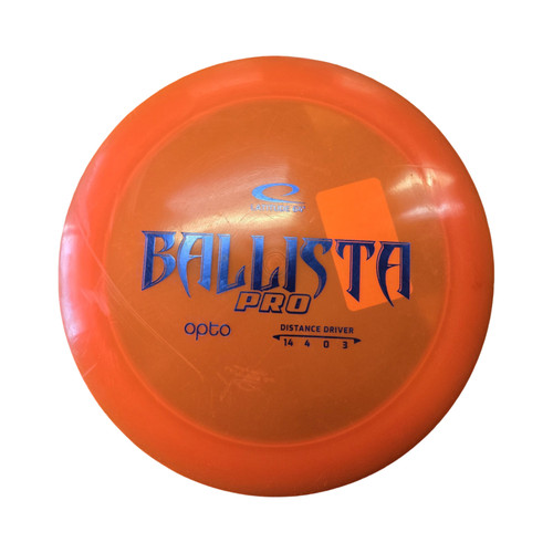 Vist Large View of Product Image Which is Used Latitude 64 BALLISTA PRO OPTO Disc Golf Driver Orange