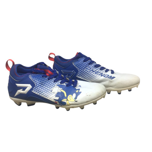 Vist Large View of Product Image Which is Used SONIC THE HEDGEHOG Adult FB Cleats White And Royal Blue Senior 9.5