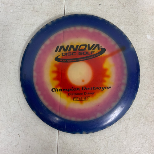 Vist Large View of Product Image Which is Used Innova CHAMPION DESTROYER Disc Golf Driver Navy Blue 172g