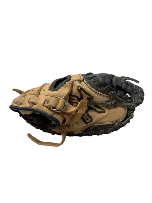 Vist Large View of Product Image Which is Used Mizuno Power Close Prospect GXC 105 32.5” RH Throw Catchers Mitt - Black And Tan