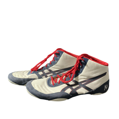 Vist Large View of Product Image Which is Used Asics Wrestling Shoes White Senior 14