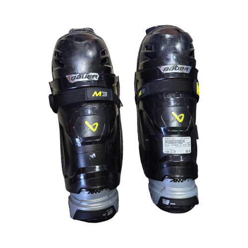 Vist Large View of Product Image Which is Used Bauer SUPREME M3 SHIN GUARDS Intermediate Shin Guards Black 13"