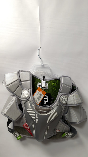 Vist Large View of Product Image Which is Used Maverik MX EKG SHOULDER PADS Lacrosse Shoulder Pads Grey MD