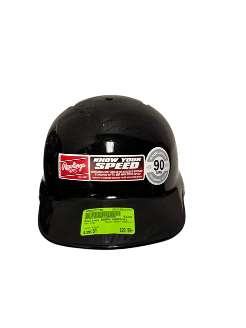 Vist Large View of Product Image Which is Used Rawlings 90MPH S90PA-R1 Batting Helmet Black SM 6 7/8 - 7