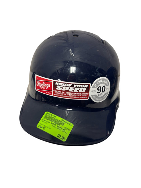 Vist Large View of Product Image Which is Used Rawlings 90MPH S90PA-R1 Batting Helmet Navy Blue LG 7 3/8 - 7 1/2