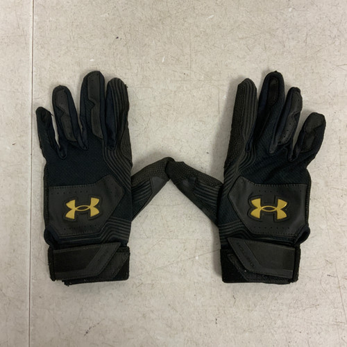 Vist Large View of Product Image Which is Used Under Armour BB/SB Batting Gloves Black SM