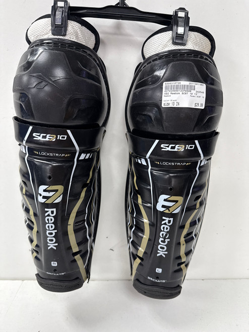 Vist Large View of Product Image Which is Used Reebok SC87 10 Intermediate Shin Guards Black 13"