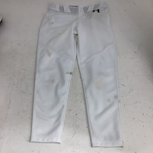 Vist Large View of Product Image Which is Used Under Armour YTH SMALL BELTED BB/SB PANTS BB/SB Pant Boys White SM