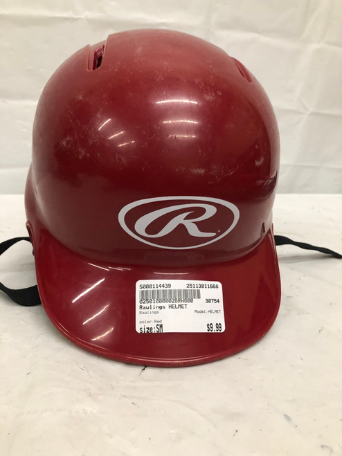 Vist Large View of Product Image Which is Used Rawlings HELMET Batting Helmet No Mask Red SM