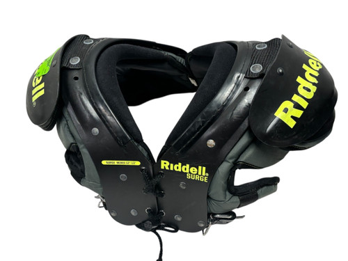 Vist Large View of Product Image Which is Used Riddell SURGE Junior Football Shoulder Pads Black MD 80lb 12-13"