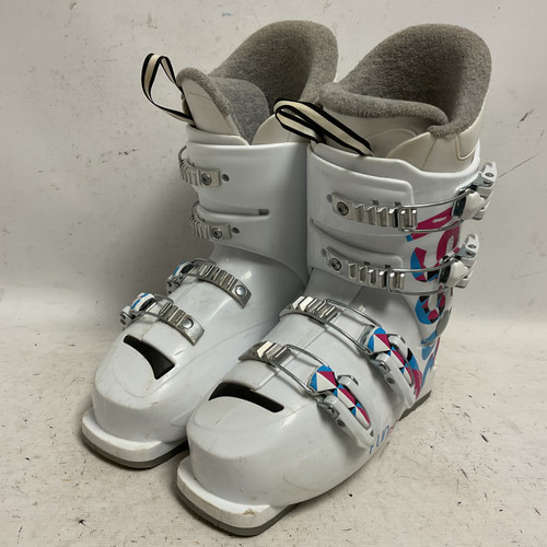 Vist Large View of Product Image Which is Used Rossignol FUN GIRL Girls DH Ski Boot White And Pink 235 MP - J05.5 - W06.5