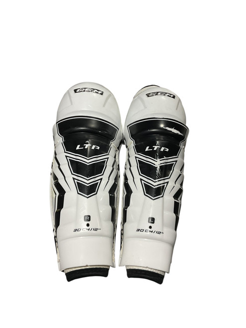 Vist Large View of Product Image Which is Used CCM LTP SHIN GUARDS Junior Shin Guards White 12"