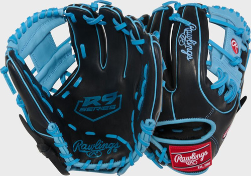 Vist Large View of Product Image Which is New RAWLINGS R9 11.5" BLACK/COLUMBIA BLUE