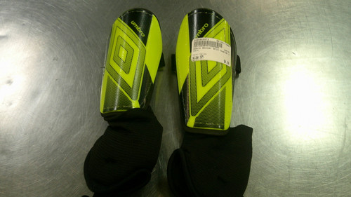 Vist Large View of Product Image Which is Used Umbro Soccer Shin Guards Junior Yellow SM
