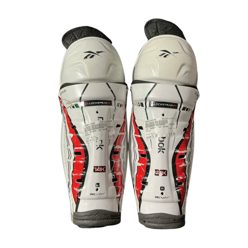 Vist Large View of Product Image Which is Used Reebok 14K Junior Shin Guards White 11"