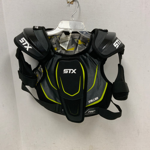 Vist Large View of Product Image Which is Used STX STALLION 200+ Lacrosse Shoulder Pads Black LG