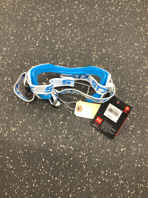 Vist Large View of Product Image Which is Used STX FOCUS XV-S Lacrosse Facial Protect White And Grey Senior