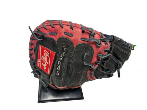 Vist Large View of Product Image Which is Used Rawlings GOLD GLOVE ELITE GGECM325NS Baseball Catchers Mitt RH Throw Navy Blue 32 1/2"