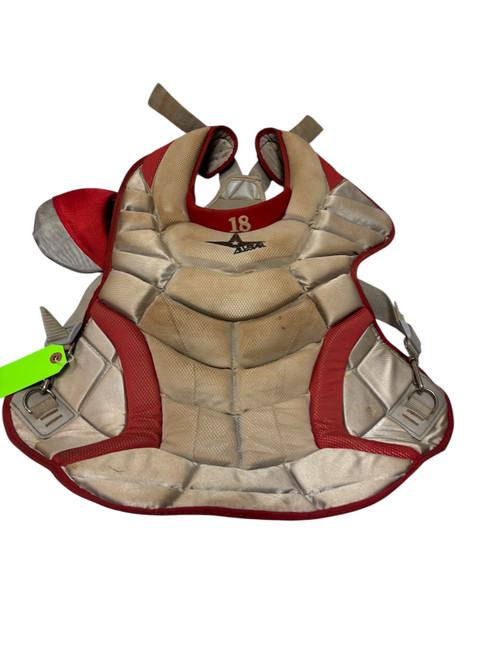 Vist Large View of Product Image Which is Used All-Star System 7 CP30PRO Adult Personalized Baseball Catchers Chest Protector Red "18"