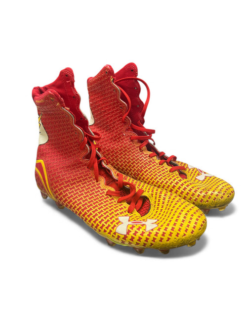 Vist Large View of Product Image Which is Used Under Armour Adult FB Cleats Red Senior 10