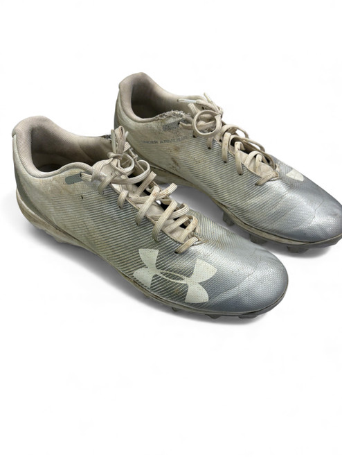 Vist Large View of Product Image Which is Used Under Armour LEADOFF BB/SB Cleats Grey Senior 11.5