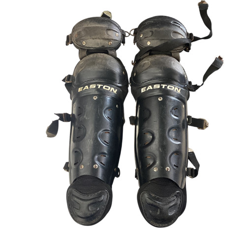 Vist Large View of Product Image Which is Used Easton YOUTH SHIN GUARDS Catchers Leg Guards Black Youth