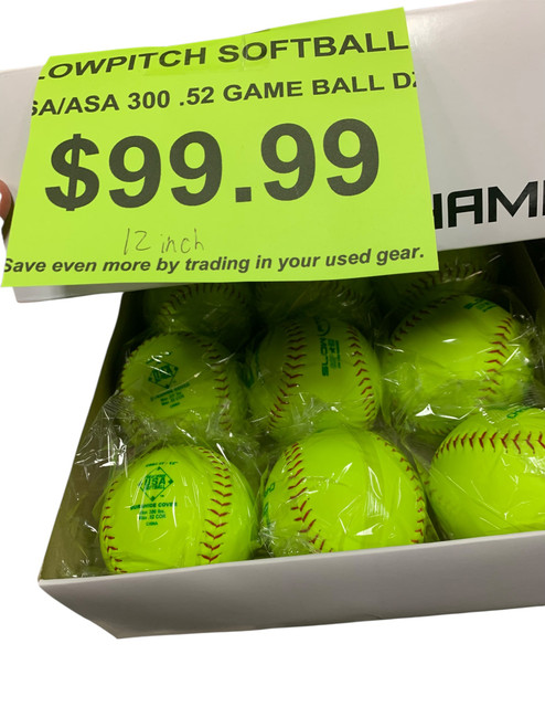 Vist Large View of Product Image Which is New 12" SLOWPITCH ASA USA game ball DOZEN