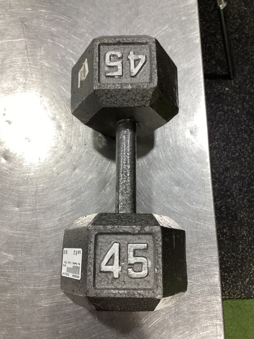 Vist Large View of Product Image Which is Used Hex Dumbbell (Each) 45 lb