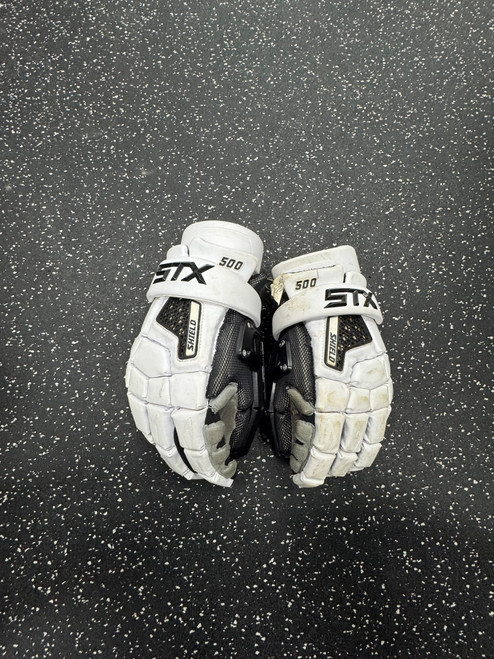 Vist Large View of Product Image Which is Used STX SHIELD 500 Lacrosse Gloves Mens White 13"
