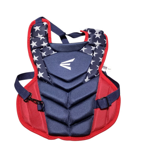 Vist Large View of Product Image Which is Used Easton BLACK MAGIC MEDIUM Catchers Chest Protector White/Red/Navy Youth