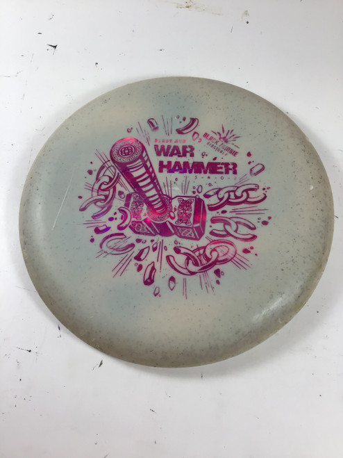 Vist Large View of Product Image Which is Used BLACK ZOMBIE WARHAMMER Disc Golf Putter White 172g
