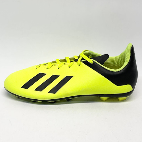 Vist Large View of Product Image Which is Used Adidas X 18.4 FXG Soccer Cleats Black And Optic Yellow Senior 5