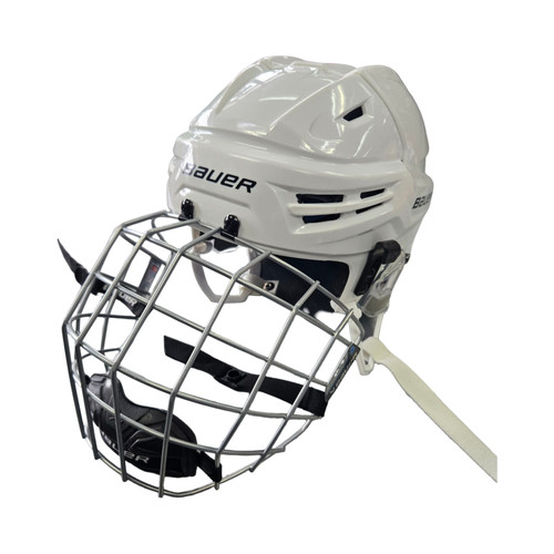 Vist Large View of Product Image Which is Used Bauer RE-ACT 65 Helmet Cage Combo White MD